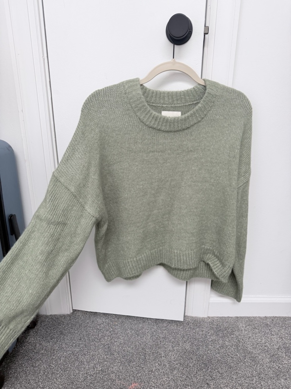Abercrombie & Fitch Light Sage Crewneck Knit Sweater